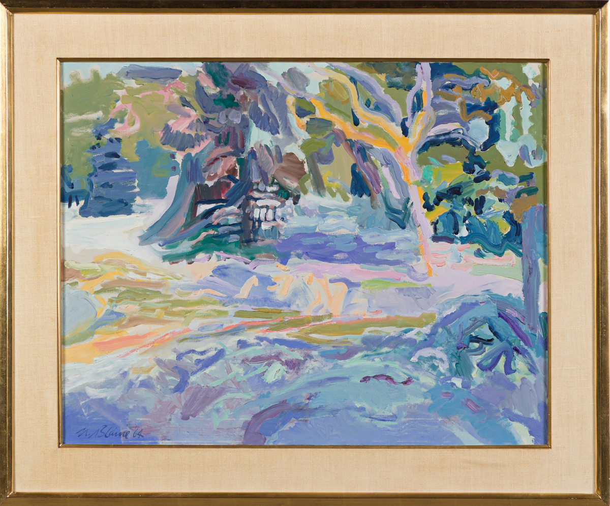 NELL BLAINE Snowscape with Fir and Birch.